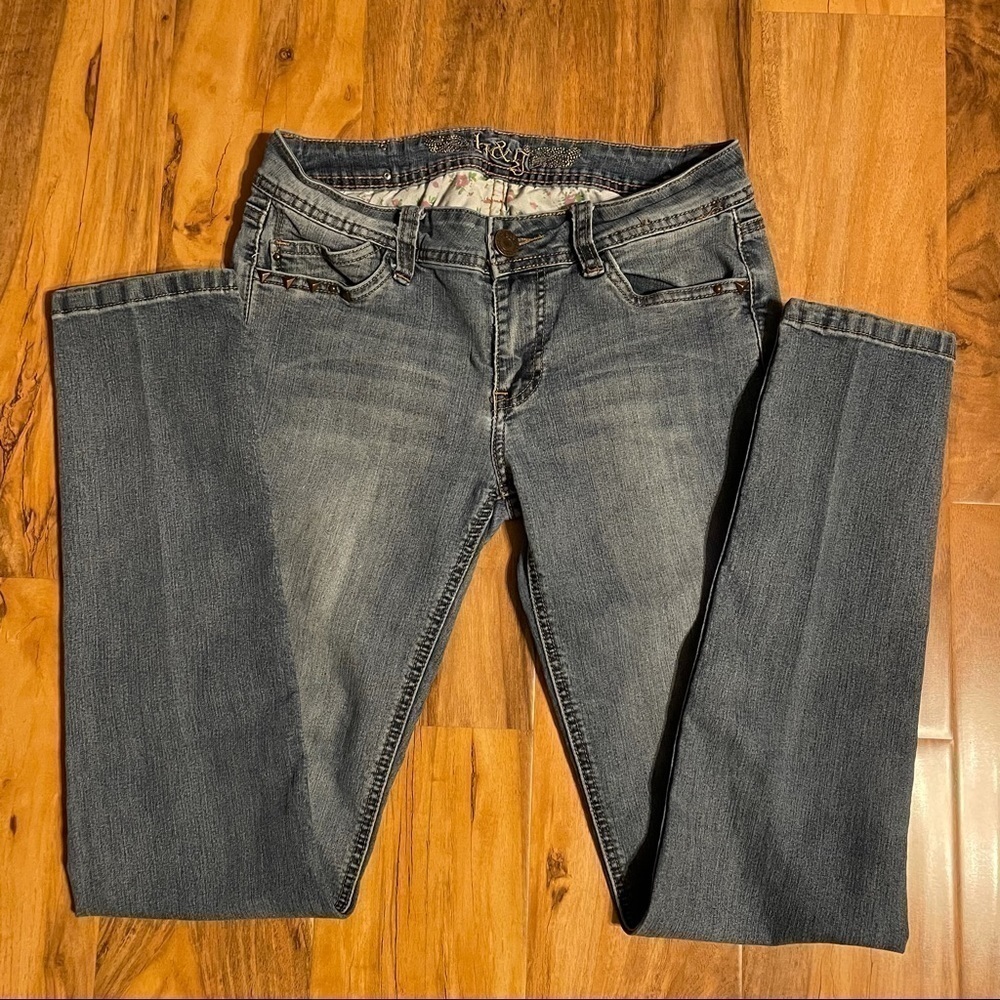 h&g Skinny Straight Jeans Size 7 Stretch Denim Mid Rise Blue - Picture 3 of 9